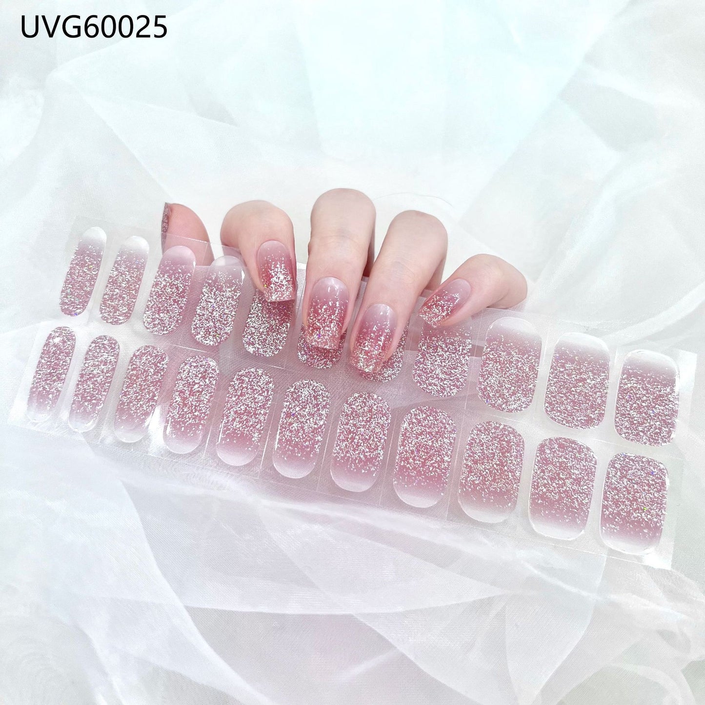 Blush Nail Stickers Uv Semi-baked Gel - happyshop365247