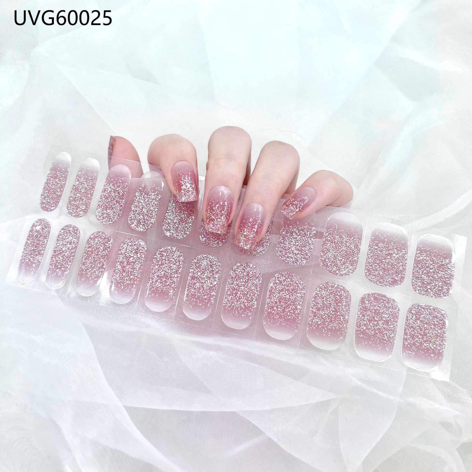 Blush Nail Stickers Uv Semi-baked Gel - happyshop365247