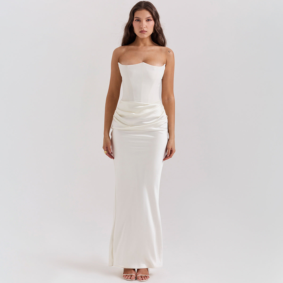 Slim Tube Top Long Dress Sexy Fashion Bandeau Backless Party Evening Dresses For Women Clothing - happyshop365247