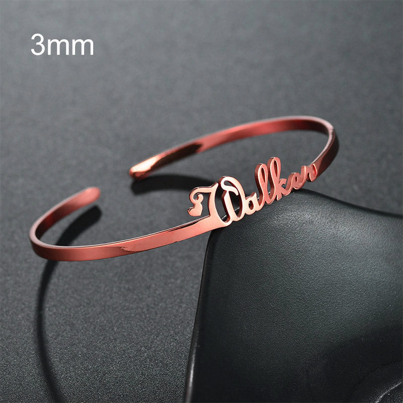 Customized Name Bracelet Personalized Custom Bangles Stainless Steel Jewelry - happyshop365247