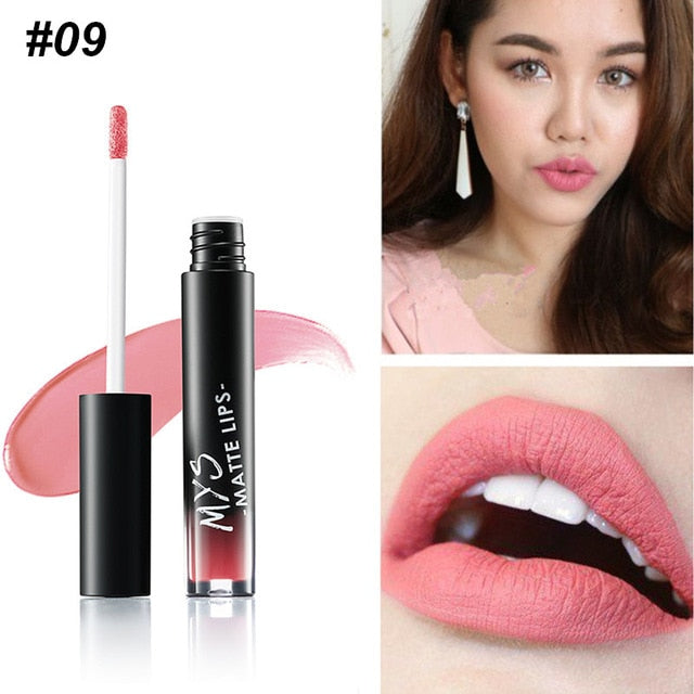 MYS Brand Makeup Matte Liquid Lipstick Tint Waterproof Make Up Long Lasting Lip Stick Nude Lip Gloss Cosmetics Batom - happyshop365247