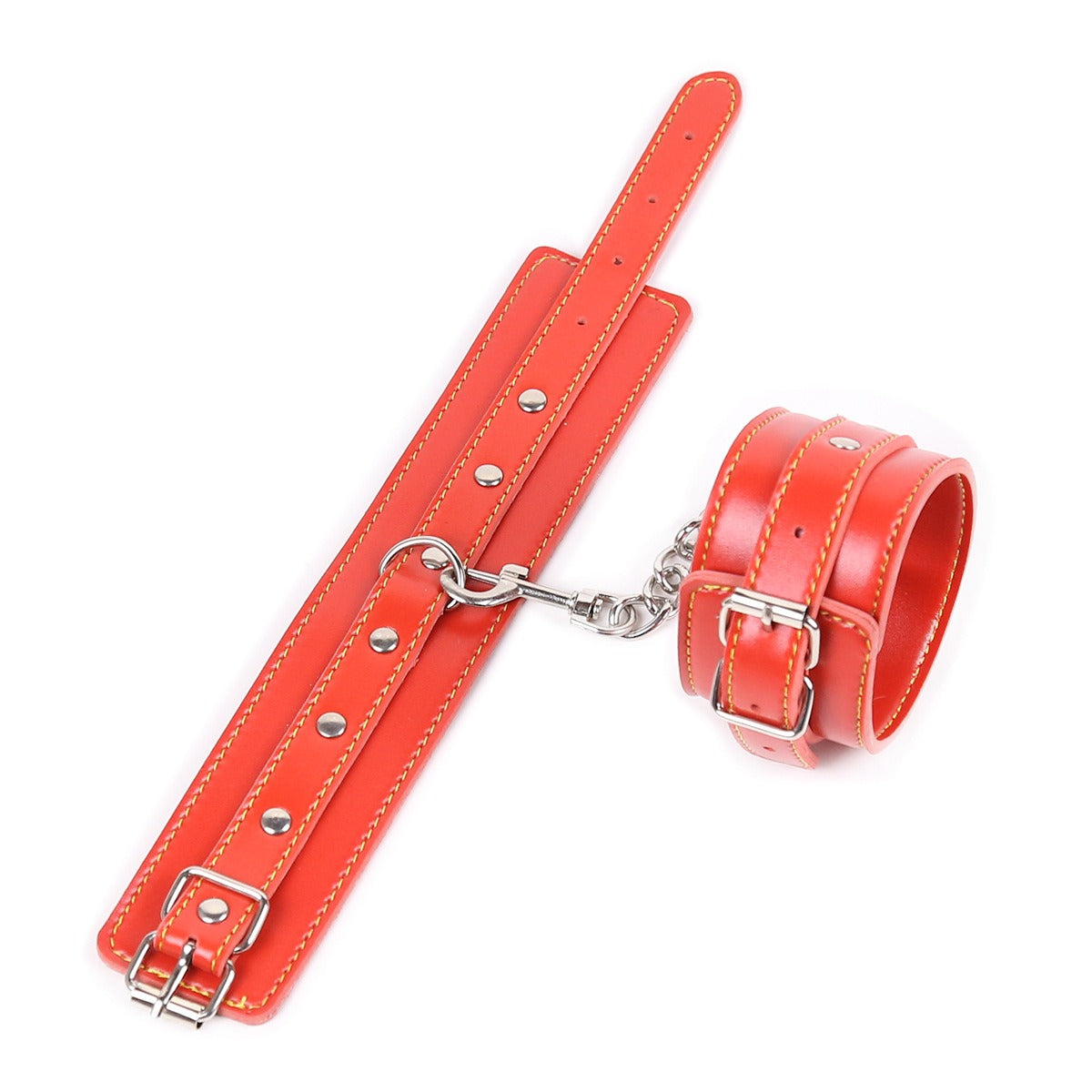 Funny Adult Articles Plush Black Handcuffs Red Pink Leather Adult Articles Tie Hands With Iron Chains - happyshop365247