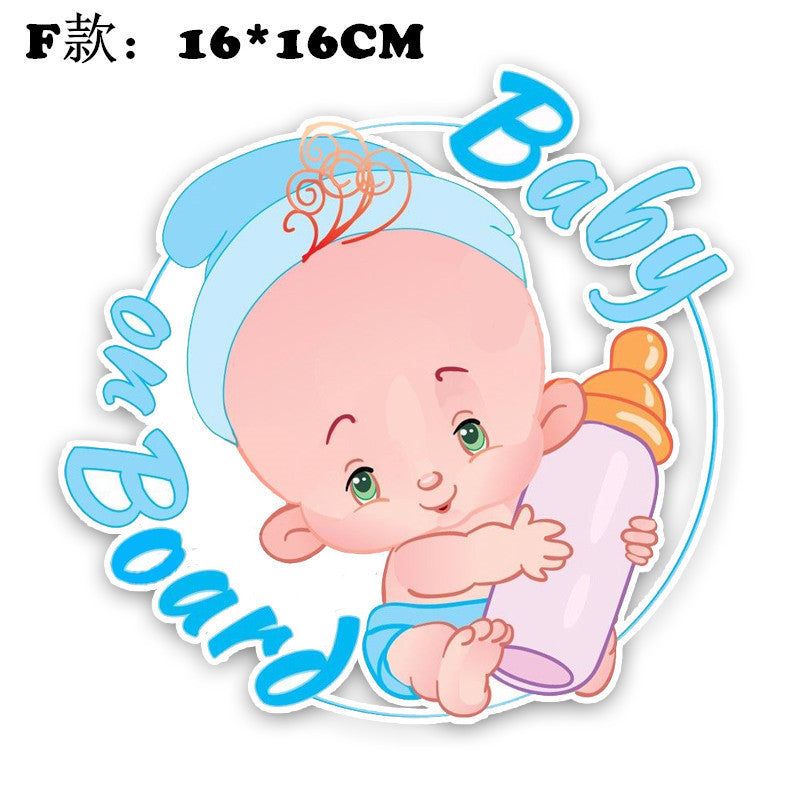 Cross-border Exclusive Sale Baby On Board Bumper Stickers Baby Baby Princess Feeding Bottle Car Reflective Stickers B033