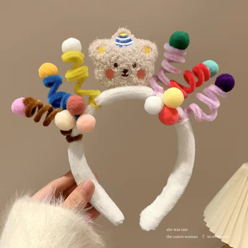Cute Face Wash Hair Bands Female Cartoon Headwear Hair Band Headband Apply - happyshop365247