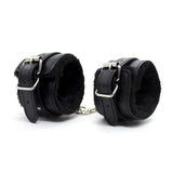 Funny Adult Articles Plush Black Handcuffs Red Pink Leather Adult Articles Tie Hands With Iron Chains
