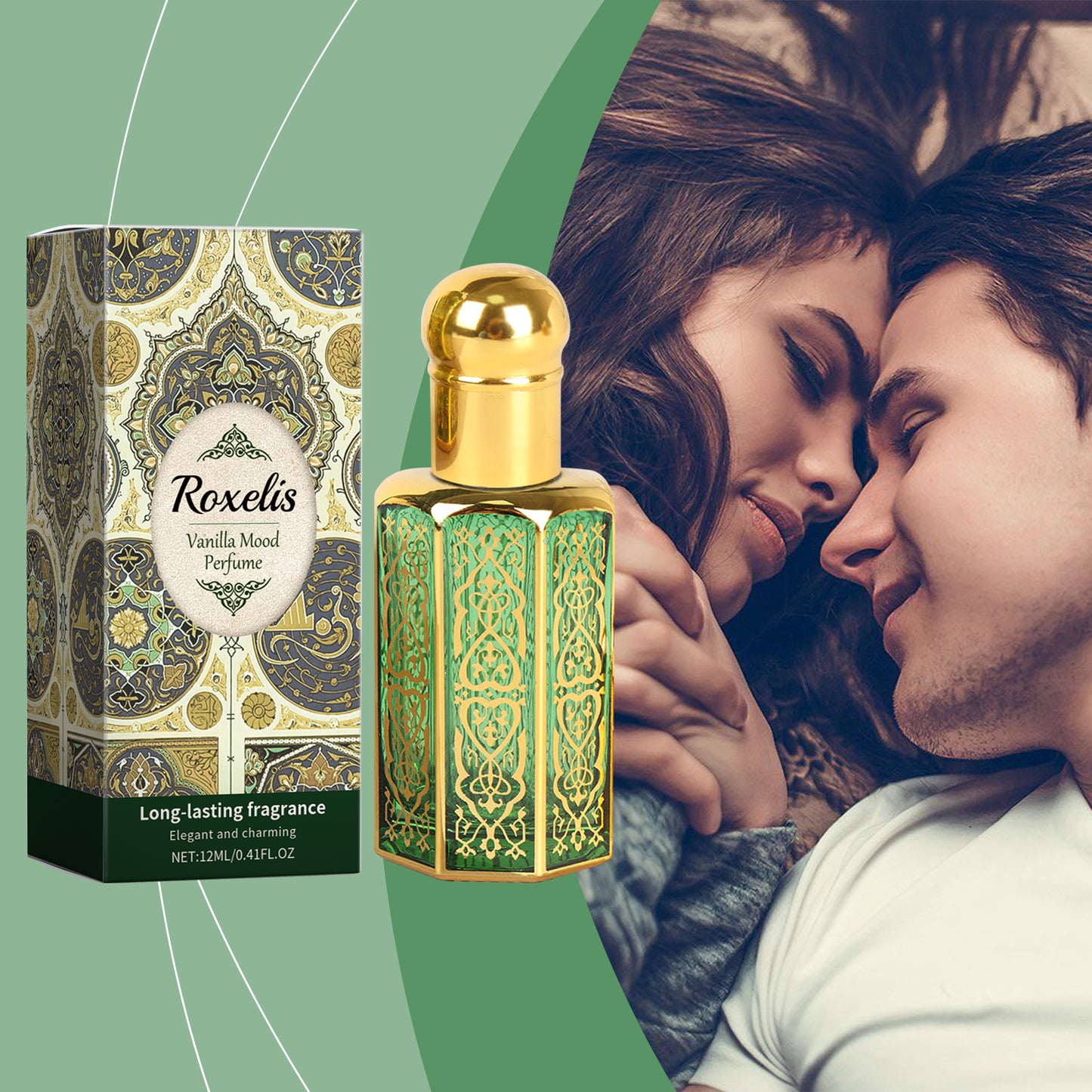 Roxelis Arabic Perfume Vanilla Fragrance Light Elegant Mild Lasting Fragrance Exudes Charm Portable Atmosphere Perfume