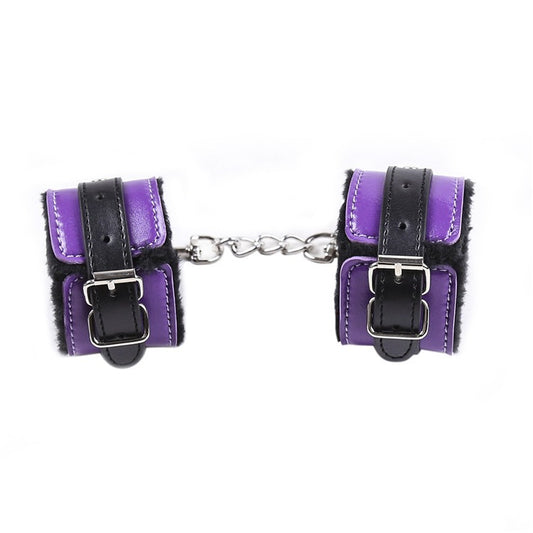 Fun PU Leather Handcuffs Ankles Couple Games Flirting Toys Passion Handcuffs Alternative Binding SM Shackles - happyshop365247