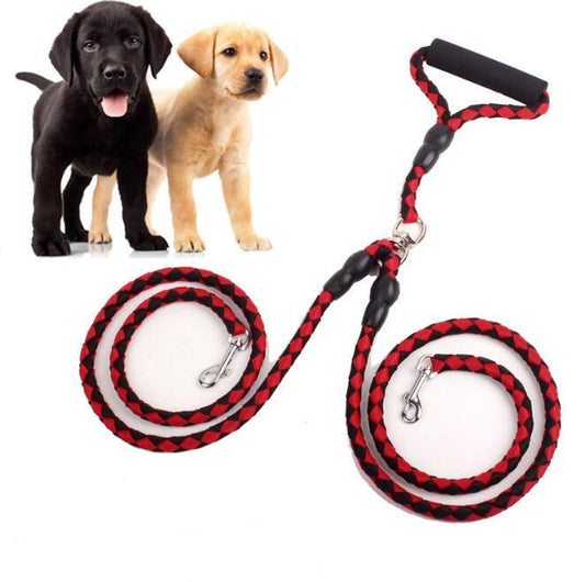 Double-Ended Traction Rope For Walking The Dog Hand-Double-Ended Traction Rope One Plus Two Leash Collar Pet Supplies Dog Collar - happyshop365247