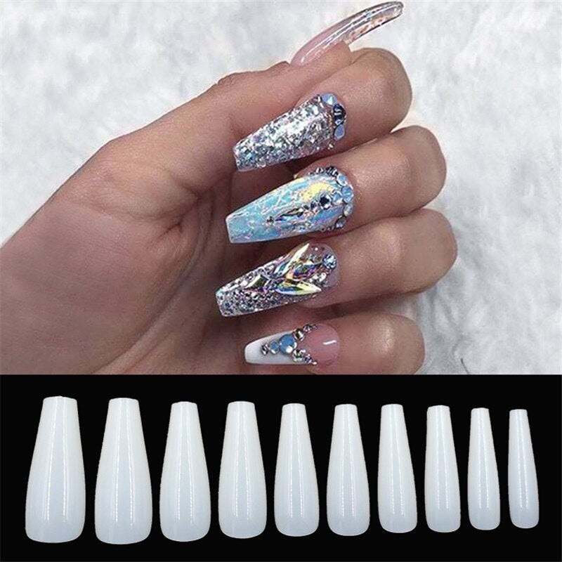 500 tablets of transparent natural color ballet fake nails - happyshop365247