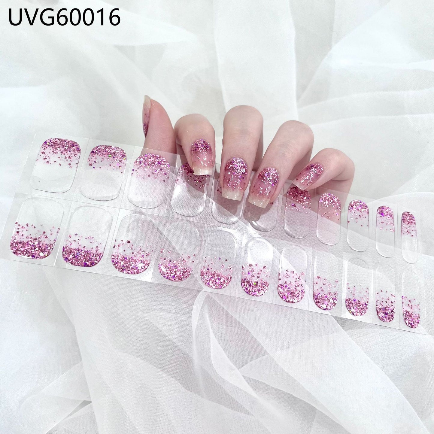 Blush Nail Stickers Uv Semi-baked Gel - happyshop365247