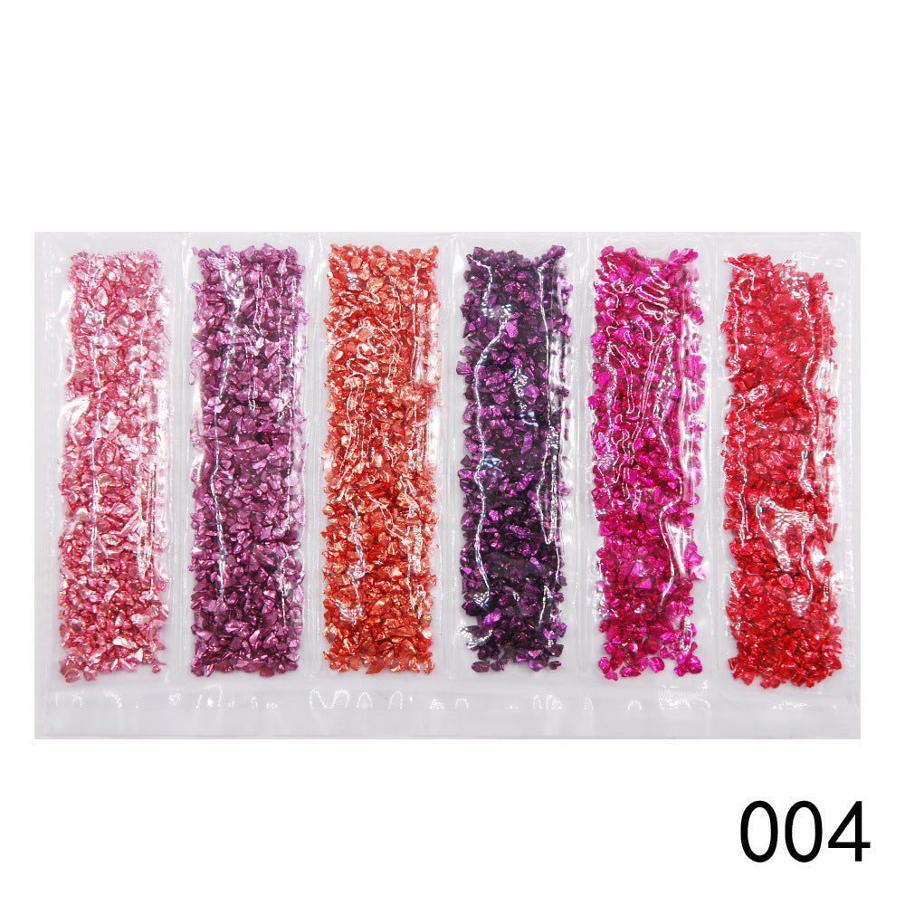 Nail Supplies, Diamond Glass Fragments, Gold And Silver Broken Glass Nails - happyshop365247