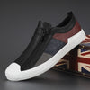 Autumn men's shoes: -style casual shoes, one-foot lazy shoes, zipper leather shoes, color-blocked trendy shoes, flat board shoes for men