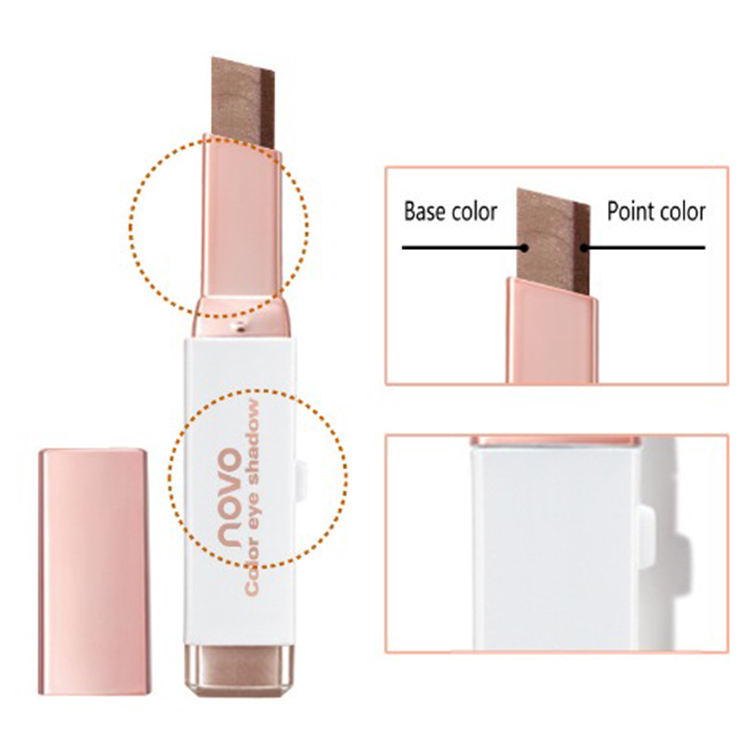 Eyeshadow Stick Stereo Gradient Shimmer Double Color Cream Pen Eye Makeup Cosmetics Tool - happyshop365247