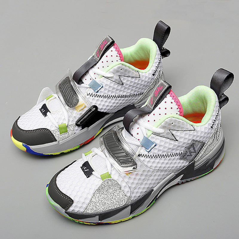 Flying Woven Surface Youth Basketball Shoes High-top Men And Women - happyshop365247