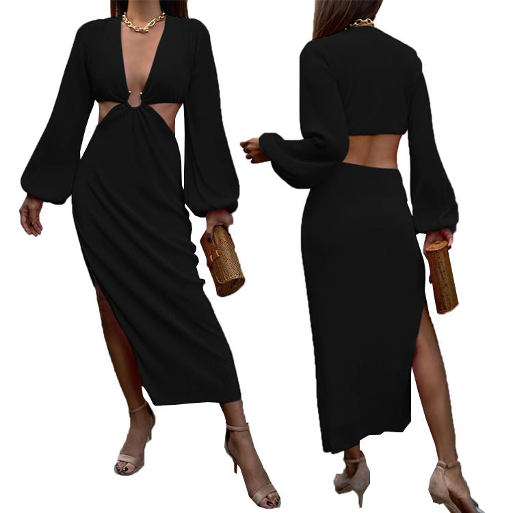 Autumn Fashion Pressed Pleated Waistless Women's Dresses - happyshop365247