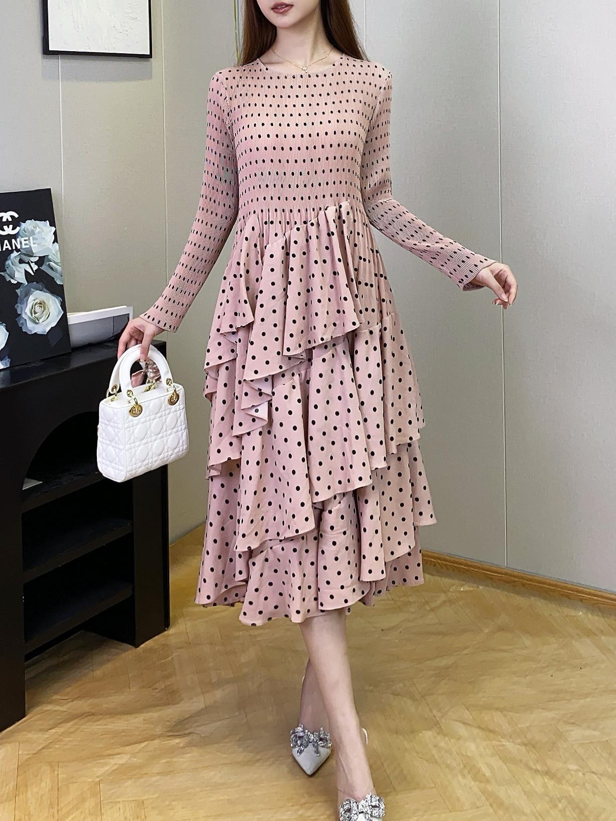 Long Sleeve A- Line Skirt Slimming Fall Women's Clothing - happyshop365247