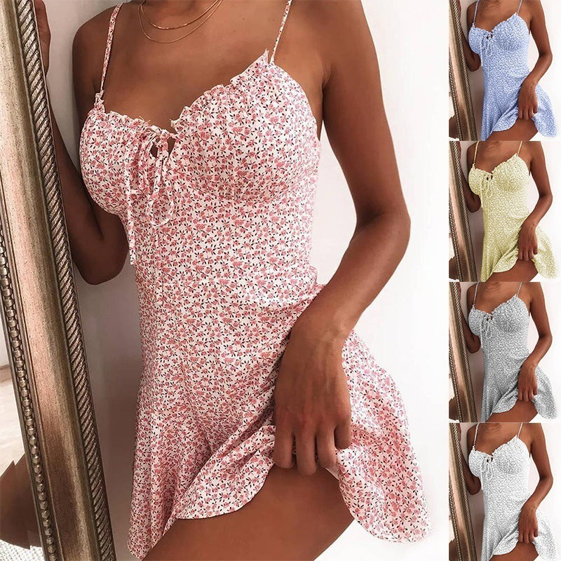 Floral Dress Mini Camisole Dress Women - happyshop365247