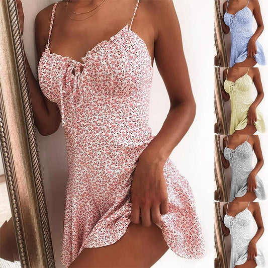 Floral Dress Mini Camisole Dress Women - happyshop365247