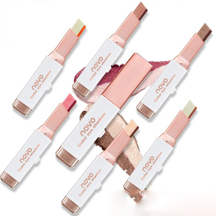 Eyeshadow Stick Stereo Gradient Shimmer Double Color Cream Pen Eye Makeup Cosmetics Tool - happyshop365247