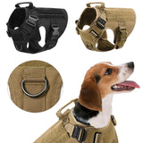Military Tactical Dog Harness German Shepherd Adjustable Pet Dog Back - happyshop365247