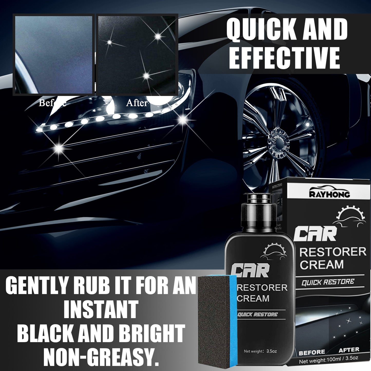 Rayhong Car Interior Renovation Agent Coated Plastic Dashboard Wax Dustproof Polished Leather Maintenance