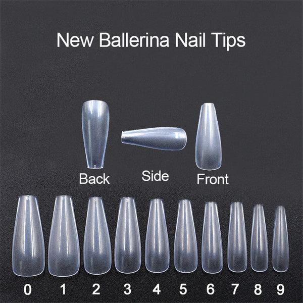 500 tablets of transparent natural color ballet fake nails - happyshop365247