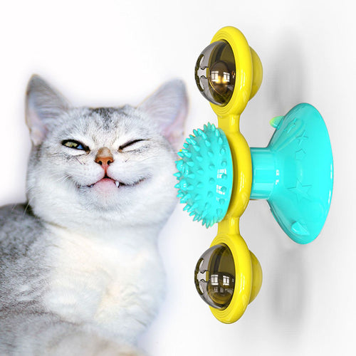 Cat Rotating Windmill Multi-Function Toys Itch Scratching Device Teeth Shining Toy - happyshop365247
