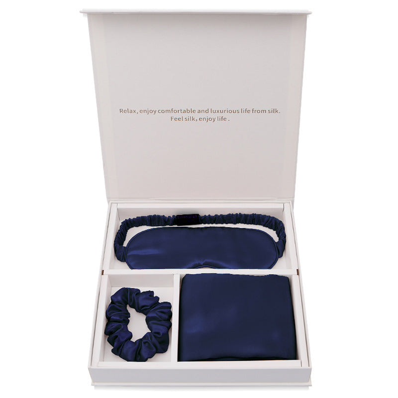 Silk Real Silk Eye Mask, Hair Loop Pillowcase - happyshop365247