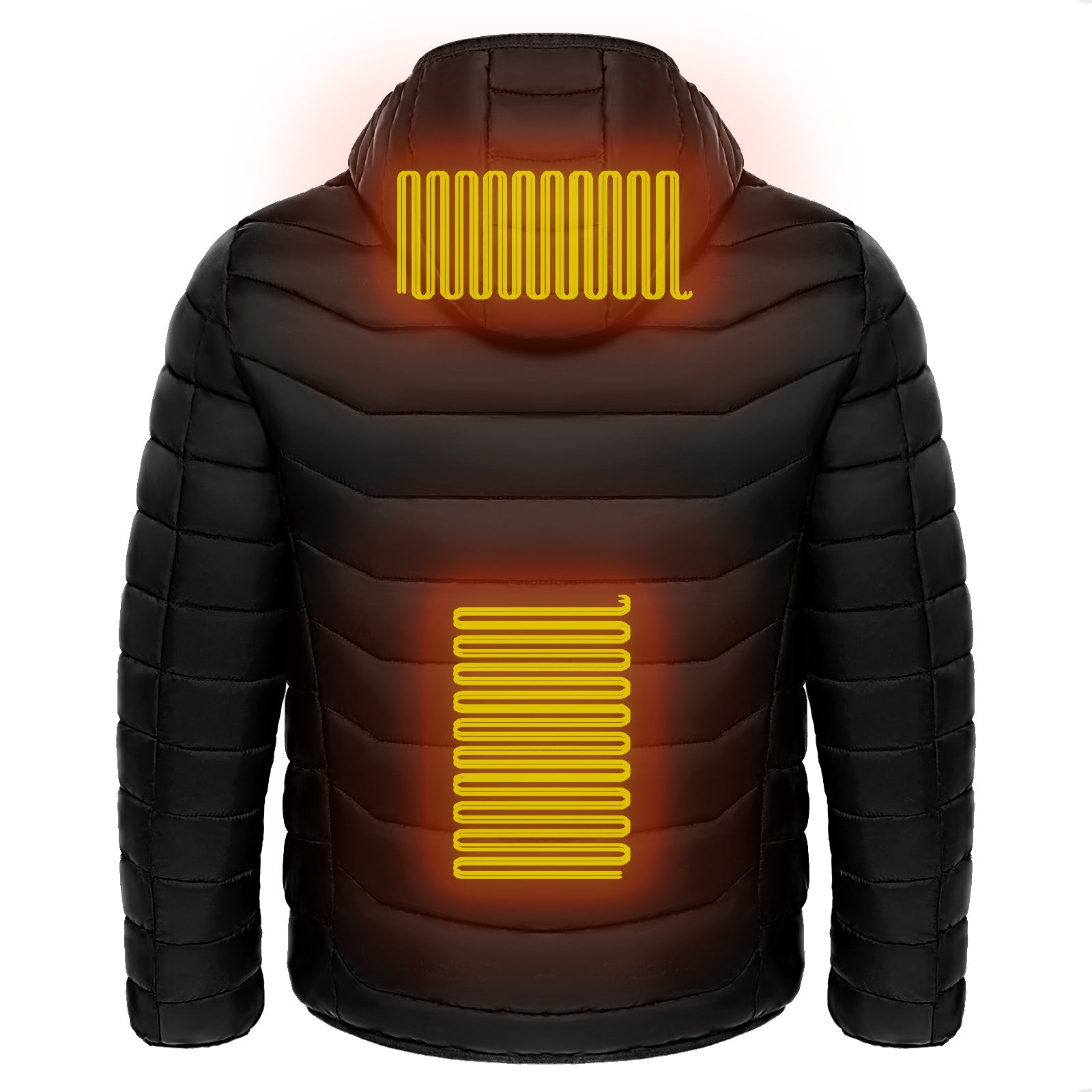 Men Heated Puffer Jacket Electric Heating Coat Insulated Hood Windbreaker 9Heat Zones - happyshop365247