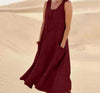 Summer Sleeveless Long Dress With Pockets Fashion Casual Loose Dresses Women's Clothing - happyshop365247