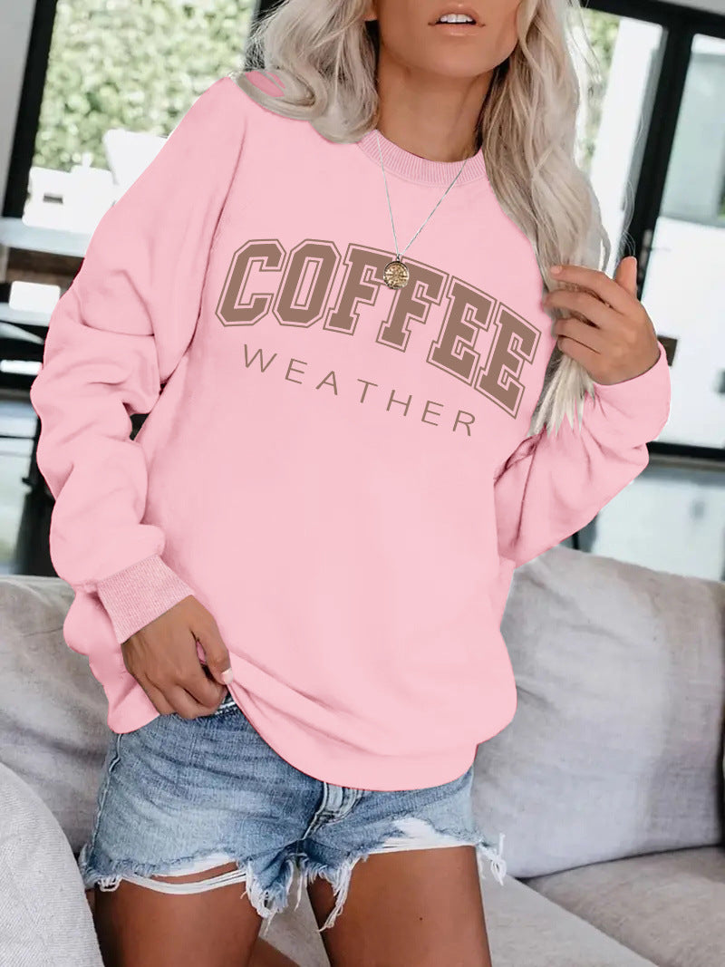 COFFEE pattern print on hoodie