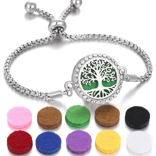 2024 New Kaleidoscope Aromatherapy Bracelet Perfume Essential Oil Diffuser Locket Bracelet Charms Women Aroma Diffuser Jewelry - happyshop365247