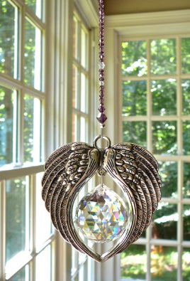 Angel Wings Metal Car Pendant Crystal Decorative Pendant