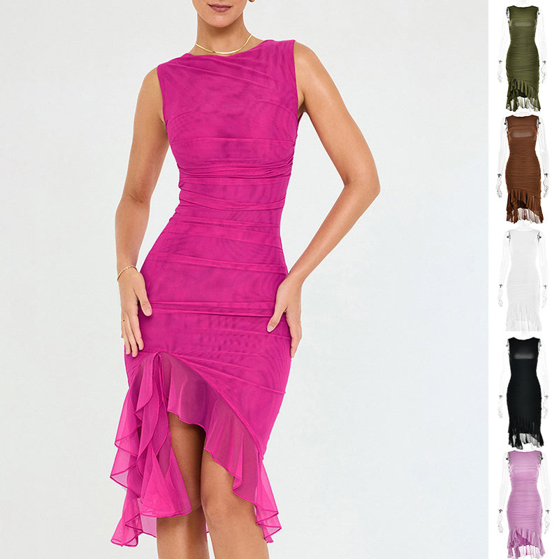 Summer Slim Skinny Sleeveless Dress For Women Fashion Party Club Dresses - happyshop365247