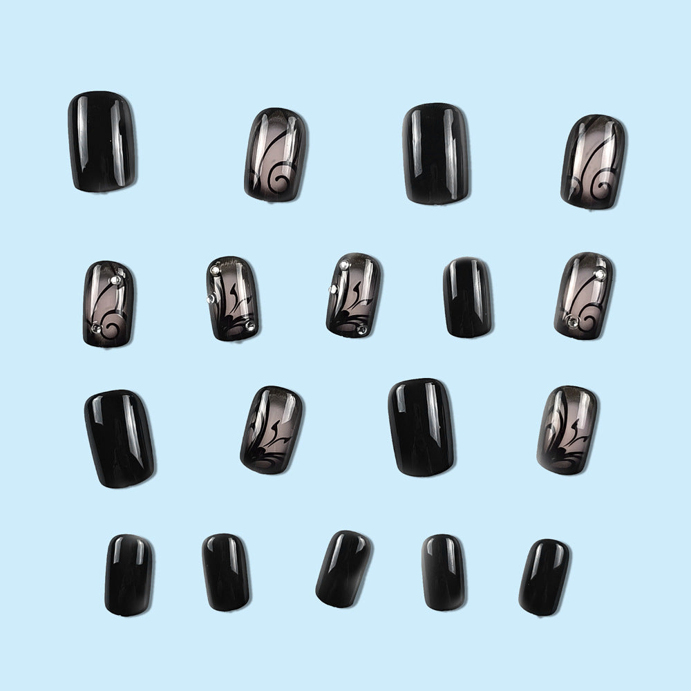 Dark Ins Style Black Vine Wearing Nails And Nails - happyshop365247