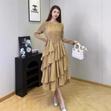 Long Sleeve A- Line Skirt Slimming Fall Women's Clothing - happyshop365247