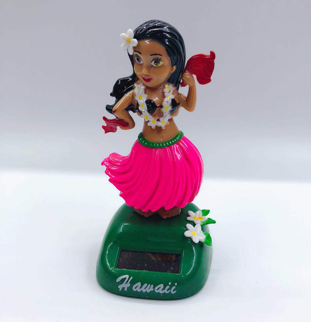 Solar Swing Hawaiian Girl Car Accessories