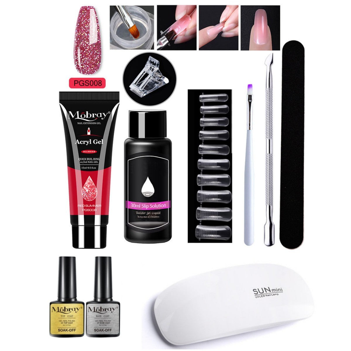 7-Piece Nail Art Crystal Extender Set - happyshop365247