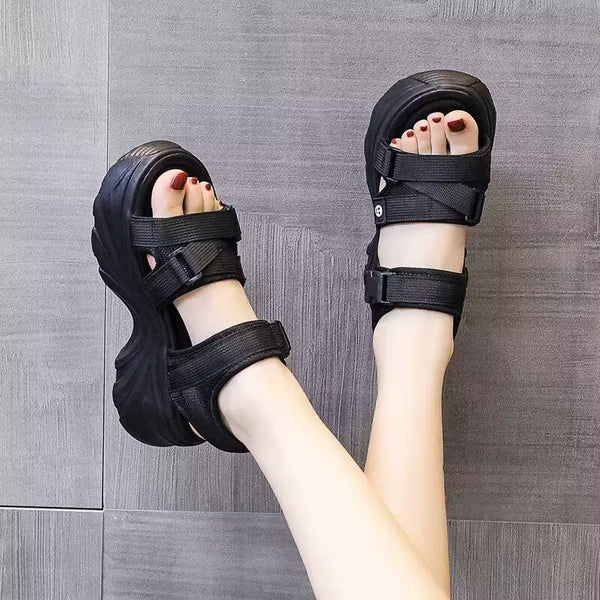 One-strap versatile casual cake Roman sandals for trendy women, thick-soled sandals for women