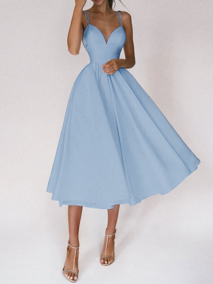 Sexy V-neck Suspender Dress Summer Fashion A-Line Long Dresses For Women - happyshop365247