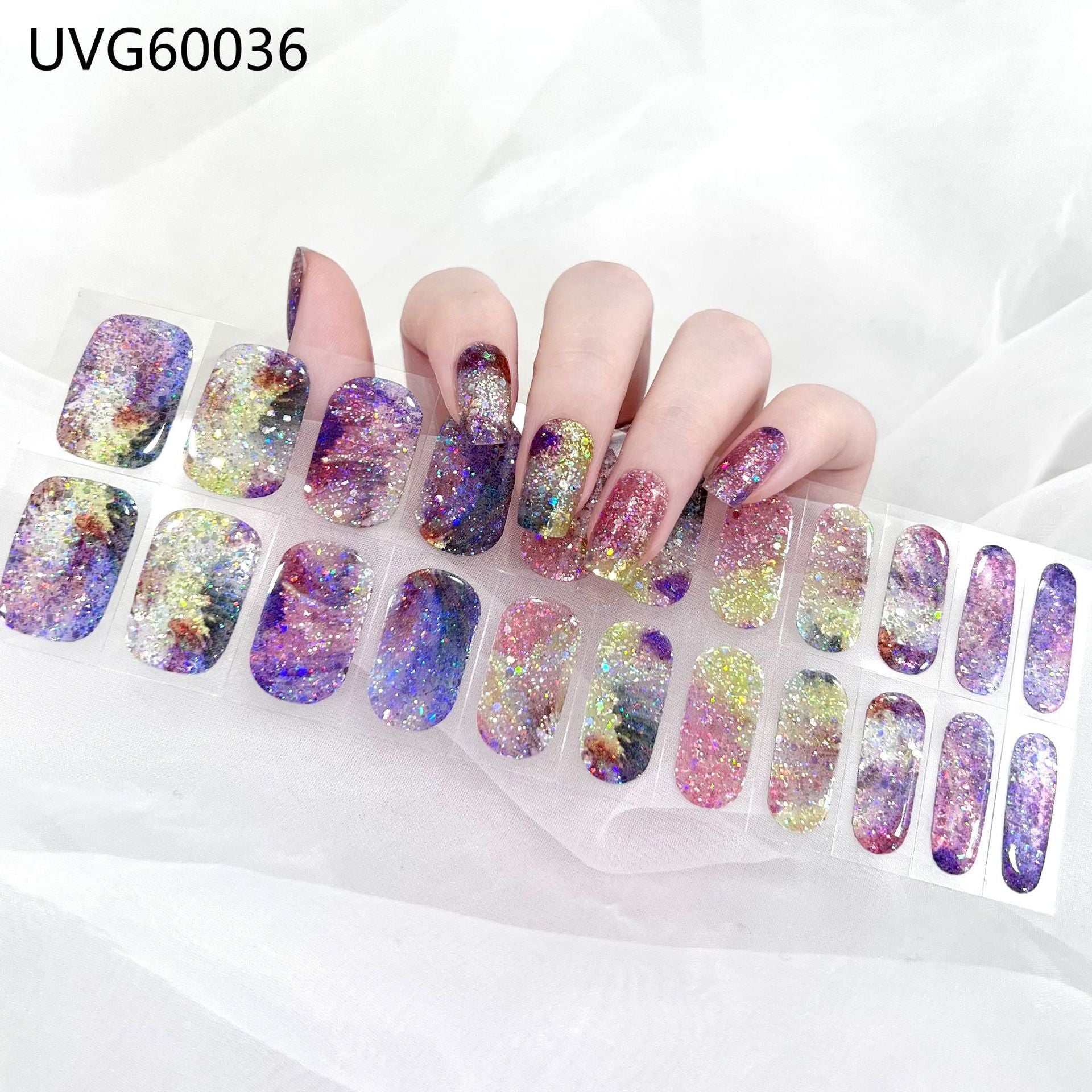 Blush Nail Stickers Uv Semi-baked Gel - happyshop365247
