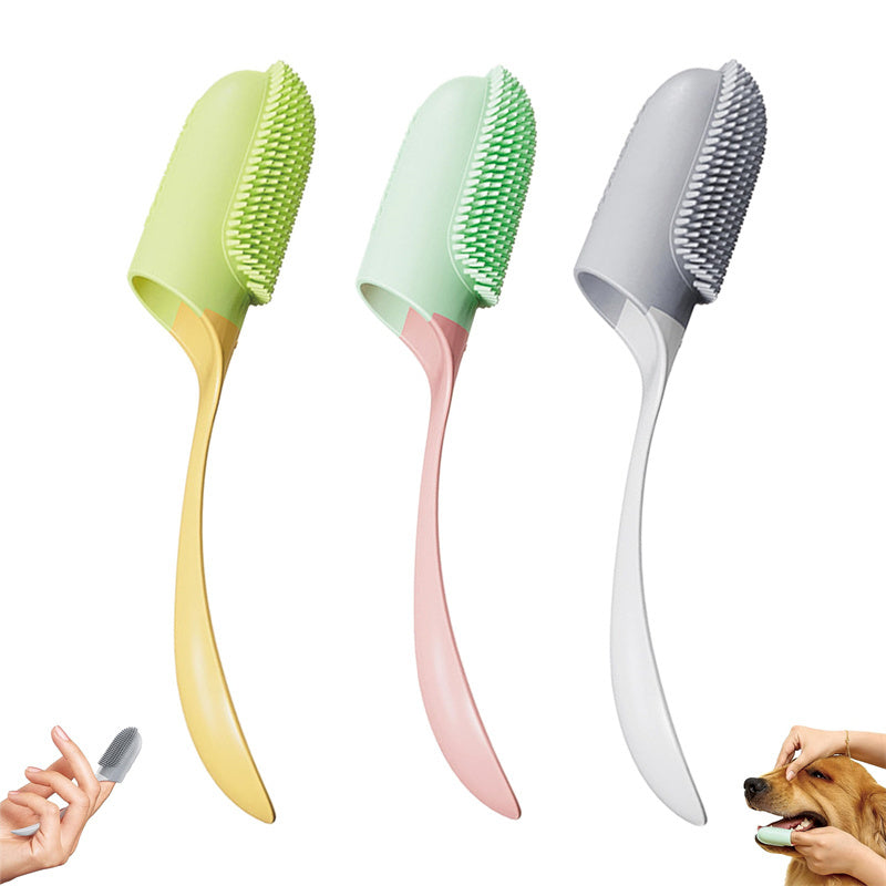 Dog Tooth Cleaning Brush Care Finger Wrap Cat Dog Oral Cleaning Toothbrush Tool Silicone Dog Cat Finger Toothbrush Supplies Pet Products - happyshop365247