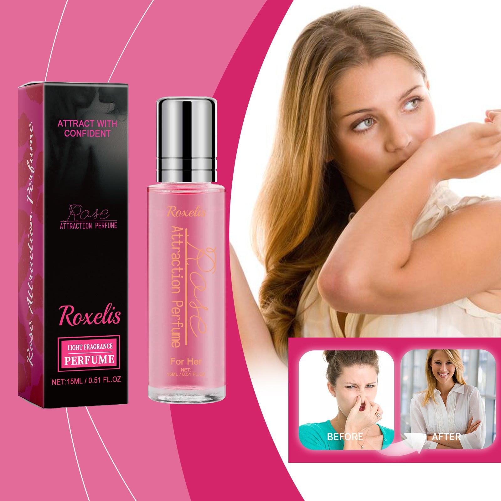 Rose Light Perfume Perfume Natural Portable Portable - happyshop365247