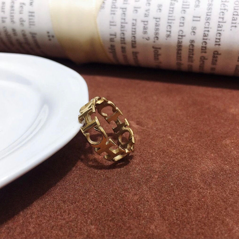 High Quality Jewelry Stainless Steel Hollowed Cut Letter Ring For Woman Man Ring - happyshop365247