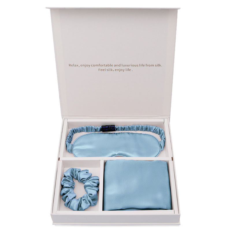 Silk Real Silk Eye Mask, Hair Loop Pillowcase - happyshop365247