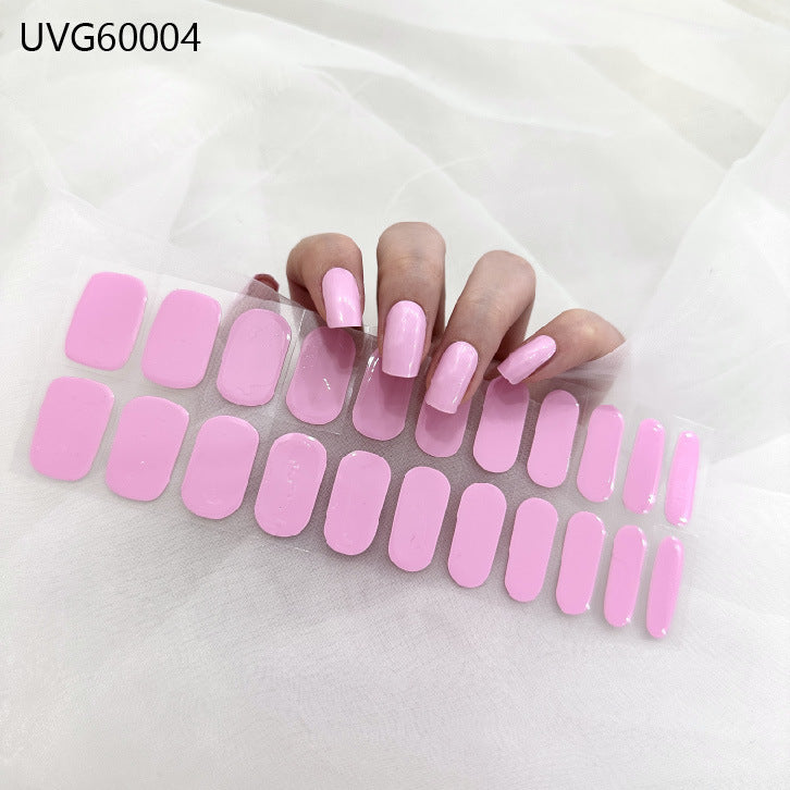 Blush Nail Stickers Uv Semi-baked Gel - happyshop365247
