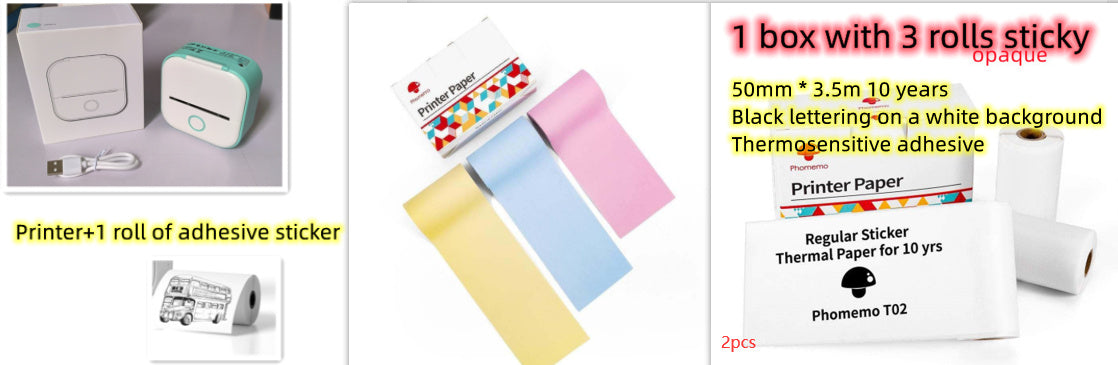 Portable Mini Thermal Label Printer Home Photo Printer Student Wrong Question Printer Bluetooth-compatible Mini Label Printer Price Tag - happyshop365247