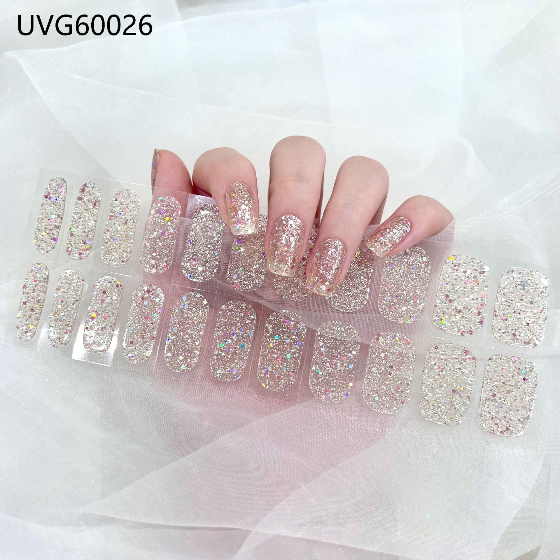 Blush Nail Stickers Uv Semi-baked Gel - happyshop365247