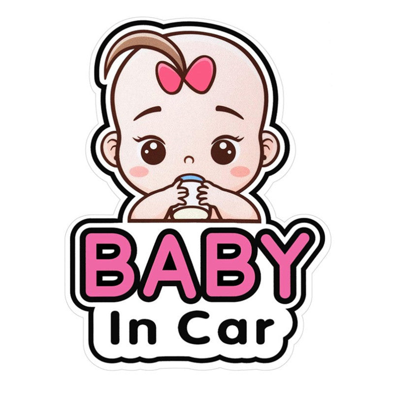 Cross-border Exclusive Sale Baby On Board Bumper Stickers Baby Baby Princess Feeding Bottle Car Reflective Stickers B033