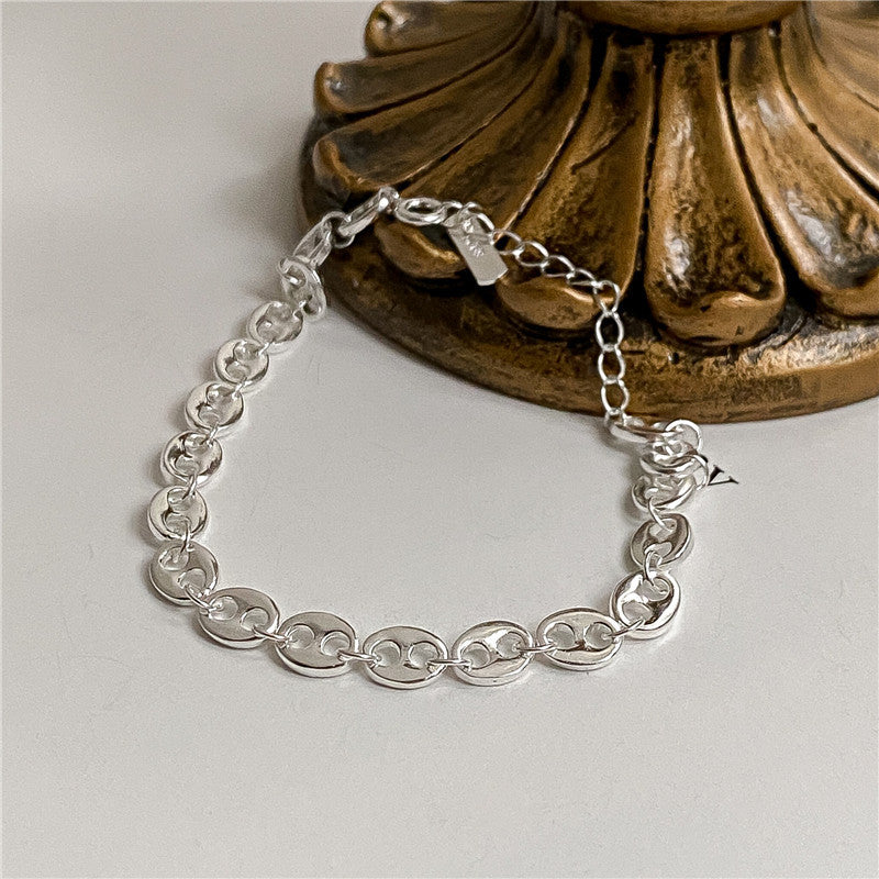 S925 Sterling Silver Pig-nose Bracelet With 18K Gold Or Silver Plating